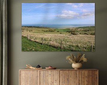 Green dunes overlooking the sea