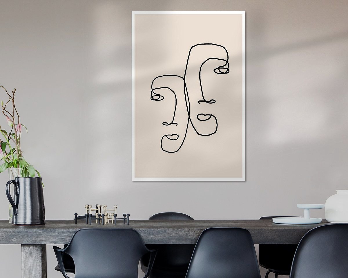 Voorbeeld van het werk in een kamer