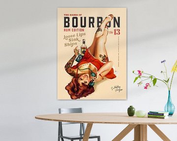 Babes of Bourbon Vol 13 Rum Drinking Pinup Girl Art by The Whiskey Ginger
