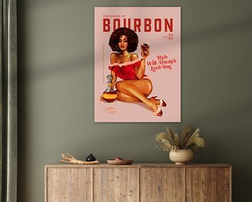 Babes of Bourbon Vol 8 Vintage Pinup Girl With Afro by The Whiskey Ginger