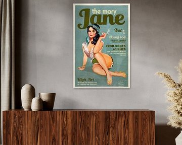 Mary Jane Retro Vintage Pinup Cannabis Art sur The Whiskey Ginger