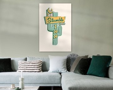 Stumble Inn Motel Modern Western Americana Art by The Whiskey Ginger