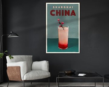 Travel Poster Cocktail Shanghai China by The Whiskey Ginger