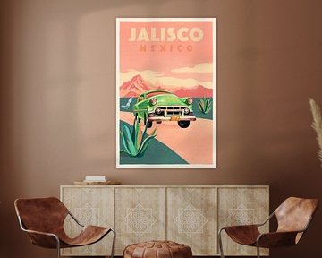 Jalisco Mexico Vintage Travel Poster by The Whiskey Ginger