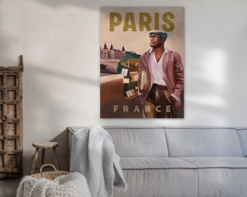 Paris France Vintage Travel Poster by The Whiskey Ginger