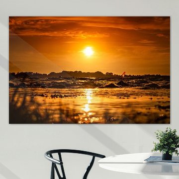 Sonnenuntergang am Veere-See