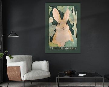 William Morris "Watercolour hare with green leaves" by Niklas Maximilian