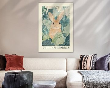 William Morris "Watercolour hare in front of green foliage" by Niklas Maximilian