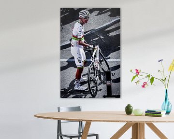 Tadej Pogacar and his world champion bicycle art