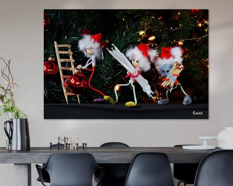 Voorbeeld van het werk in een kamer