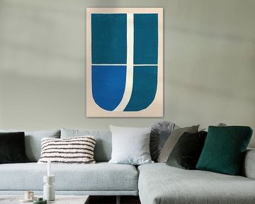 Minimalistisch groenblauw abstract kunstwerk van Niklas Maximilian