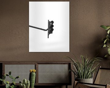 a black and white traffic light by Galuh Pambuka
