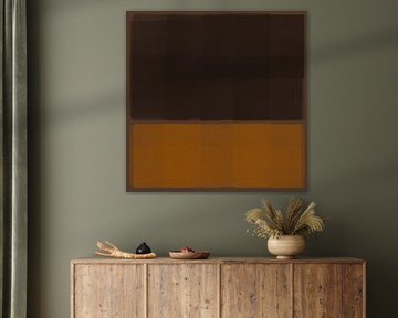 Brown and ochre yellow. Abstract colorful painting inspired by Mark Rothko by Dina Dankers
