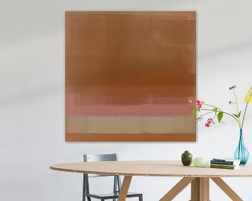 Burnt orange, pink, white, ochre. Abstract colorful painting inspired by Mark Rothko by Dina Dankers