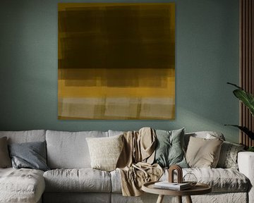 Brown, yellow, white. Abstract colorful painting inspired by Mark Rothko by Dina Dankers