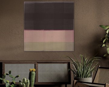 Taupe, rose, blanc. Peinture abstraite colorée inspirée de Mark Rothko sur Dina Dankers