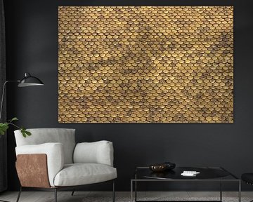 Abstract patroon met gouden dakpannen