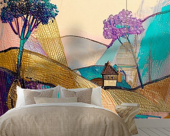 Voorbeeld van het werk in een kamer