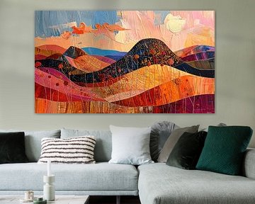 Modern Abstract painting. Series: Landscape in structures - 14 by Studio Pieternel