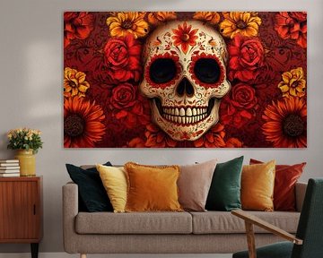 Floraler Zuckerschädel Dia de Muertos von Fadila Fitra Kusuma Jaya