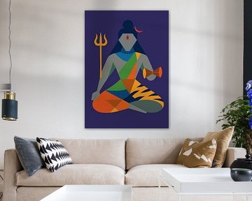 Abstract Lord Shiva with Trident by Art Kingdom
