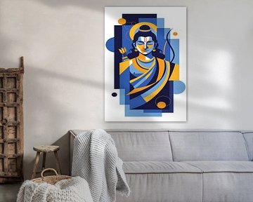 Contemporary Portrait of Lord Rama by Art Kingdom