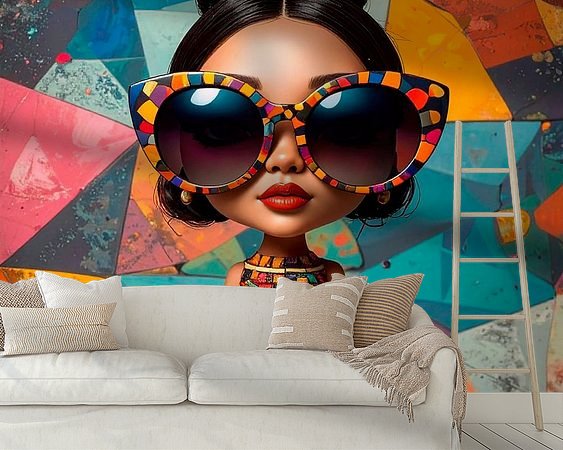 Voorbeeld van het werk in een kamer