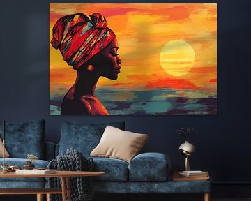 African woman at sunset by Black Coffee