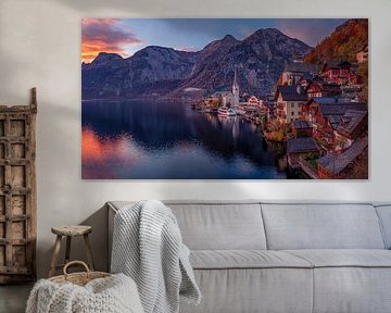 Hallstatt : lever de soleil sur un lac magique sur Teun Ruijters