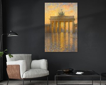 Lever de soleil sur la porte de Brandebourg - Berlin à l'aube dorée