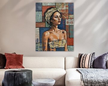 Portrait Frau mit Haarband von Emiel de Lange