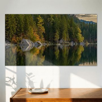 Rocks on the Shore: Fresh Morning under Soft Clouds