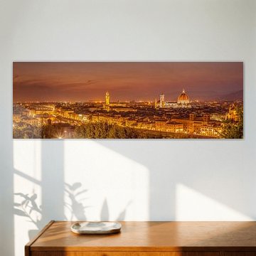 Skyline Florence at night II by Teun Ruijters