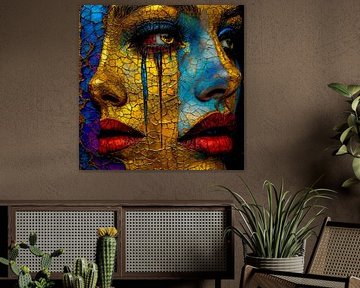 Visage brisé - Dualité des couleurs