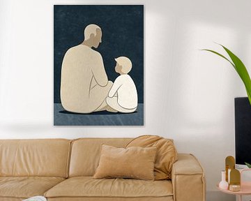 Stille Momente - Minimalistische Vater und Sohn Wandkunst