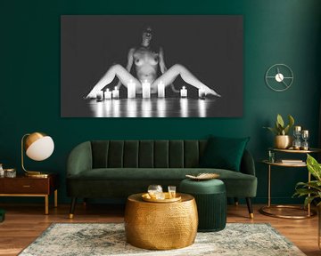 Rituel de la lumière - Noir Edition femme nue à la lumière d'une bougie