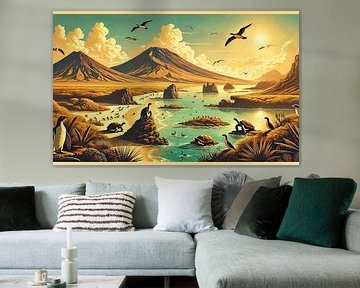 Affiche vintage des îles Galápagos, Équateur