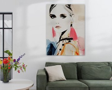 Modern portrait with pink accents