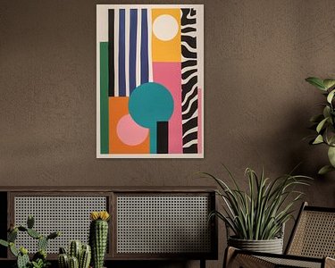 Voorbeeld van het werk in een kamer