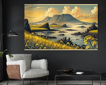 Affiche vintage de l'île de Jeju, Corée du Sud