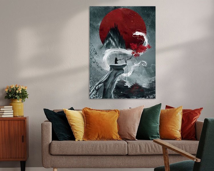 Voorbeeld van het werk in een kamer