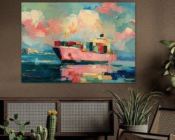 Impressionist container ship by Niklas Maximilian