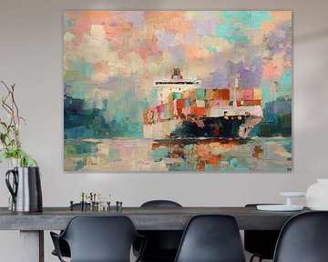 Impressionist container ship by Niklas Maximilian
