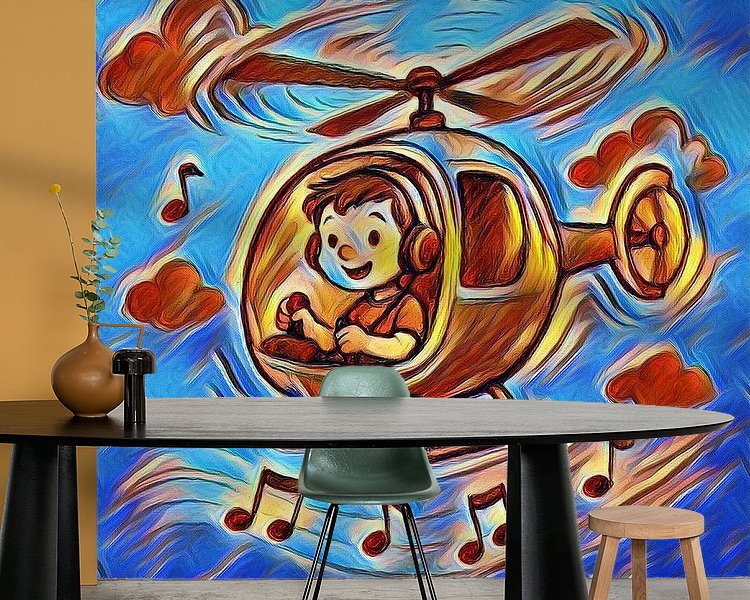 Voorbeeld van het werk in een kamer