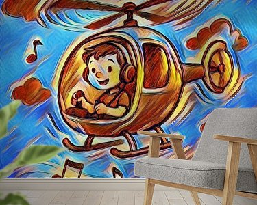 Voorbeeld van het werk in een kamer