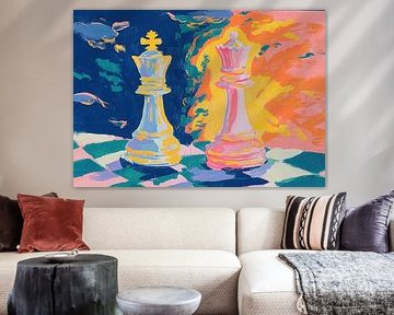 Schaken: koning en koningin van Niklas Maximilian