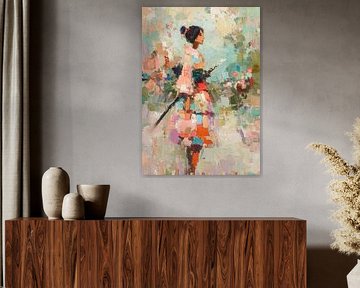 Samurai lady in a colourful pose by Niklas Maximilian