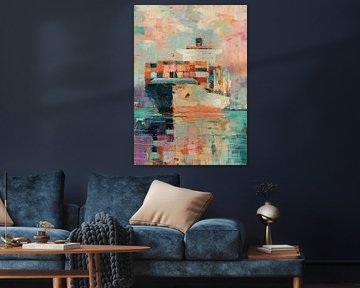 Kleurrijk containerschip in de haven van Niklas Maximilian