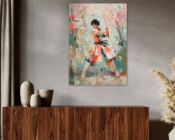 Dynamic samurai lady in action by Niklas Maximilian