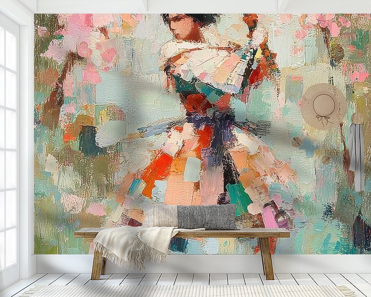 Voorbeeld van het werk in een kamer